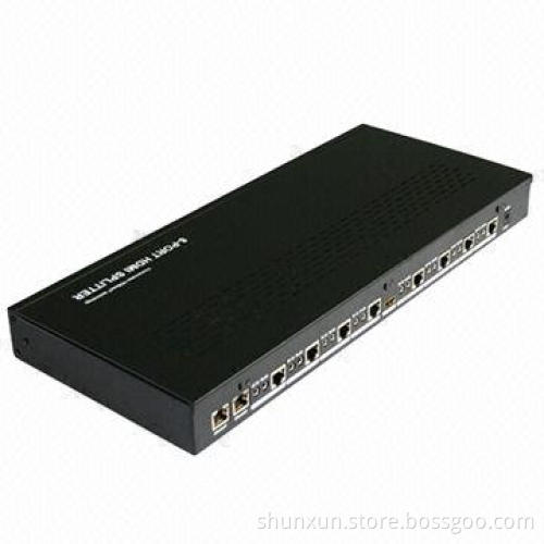 HDBaseT HDMI Splitter, 8 Ports, Over 70m CAT5e Cable, Supports 3D CEC 4 x 2K and IR Control